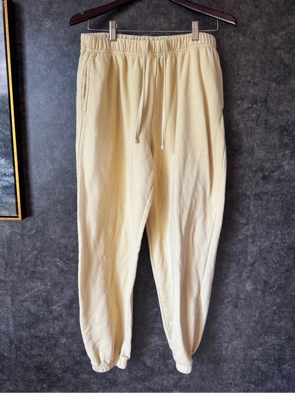 Garage Easy Jogger Sweatpants M Cream High Rise Fleece Cozy